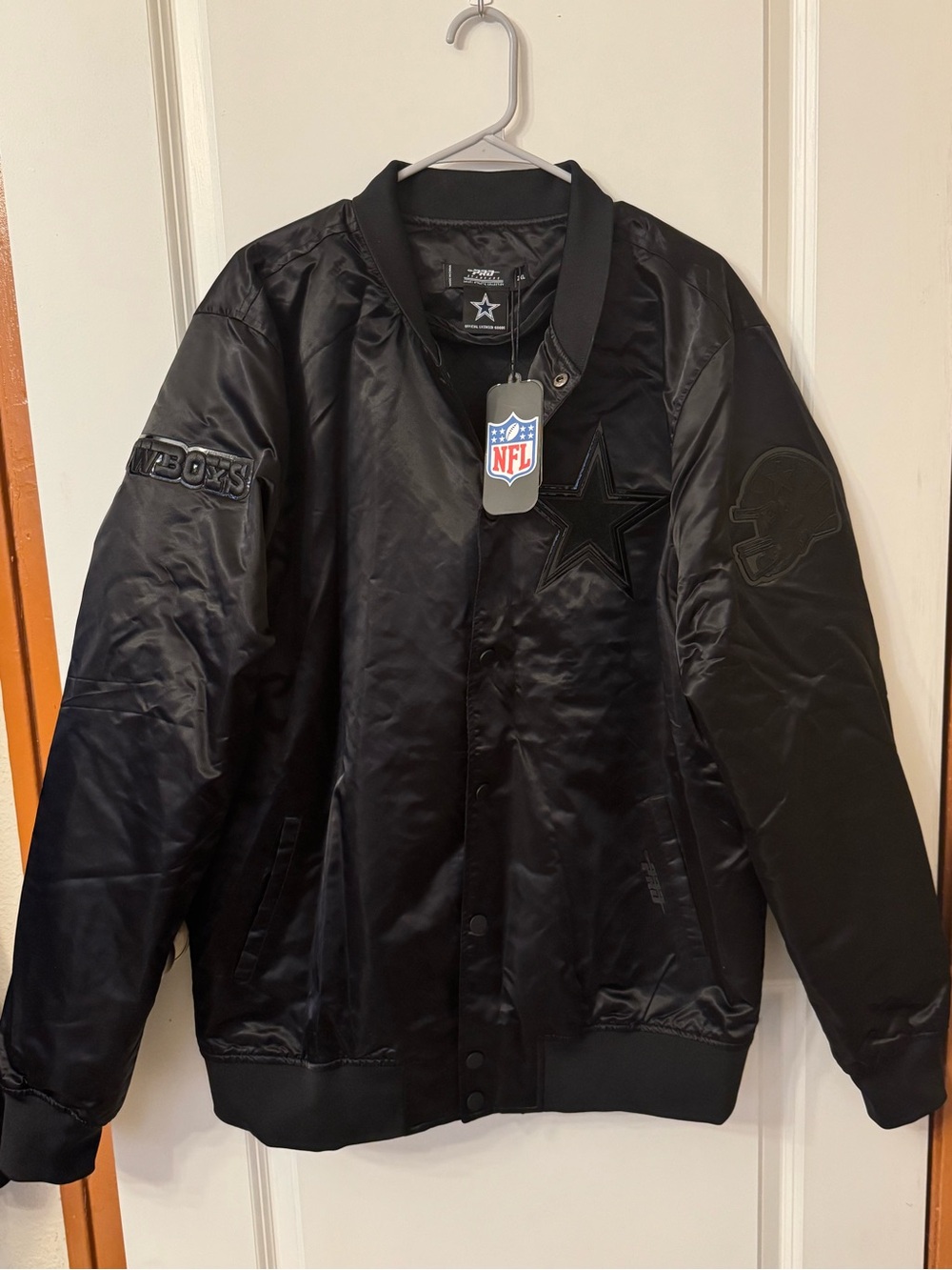 Dallas Cowboys Black Satin Bomber Jacket Micah Parsons